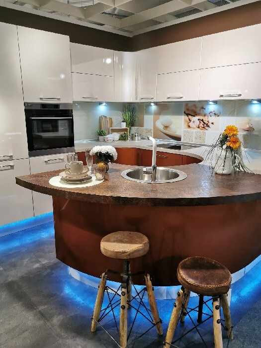 View of The Benefits of Curved Kitchen Cabinets